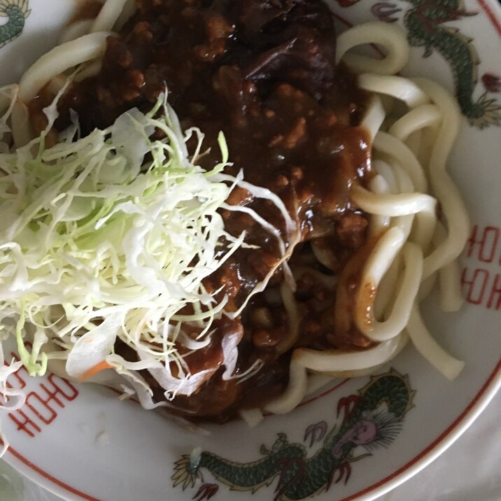 肉みそ、ジャージャーうどん